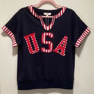 Oddi USA Graphic Tee - Navy and Red